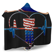Drag Racing Heartbeat Forever USA Hooded Blanket