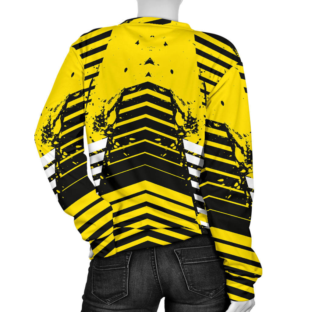 Racing Urban Style Black & Yellow Women's Sweater