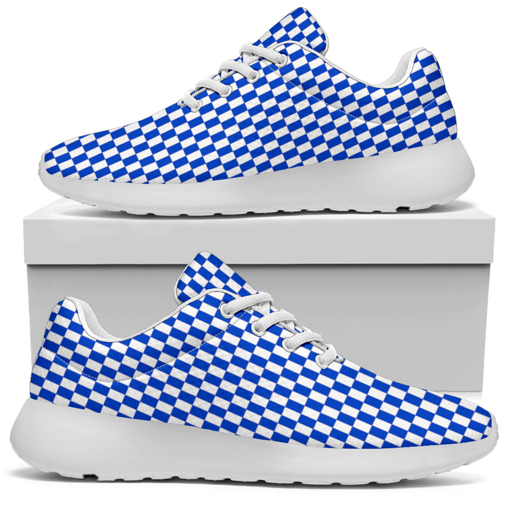 Racing Blue Checkered Flag Sneakers White