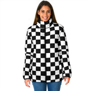 Racing checkered flag padded jackets