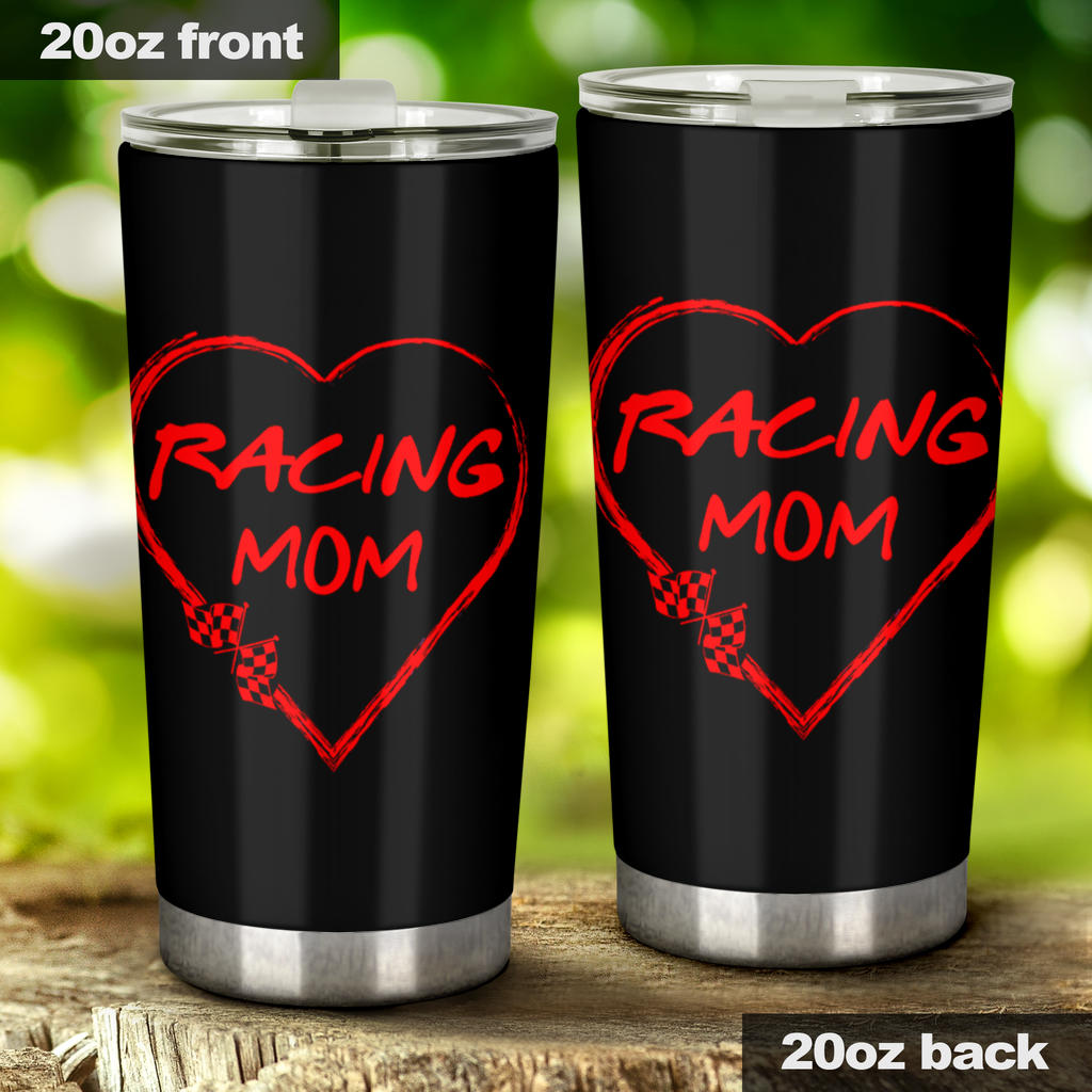 Racing Mom Heart Tumbler