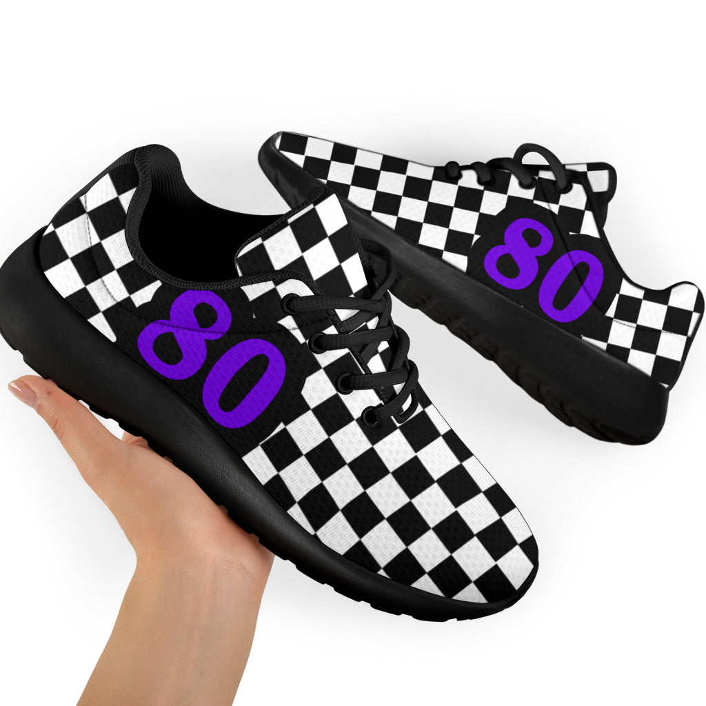 Custom Racing Sneakers Checkered Flag Number 80