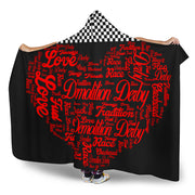 Love demolition derby heart hooded blanket