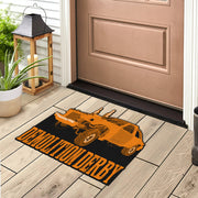 Custom shaped demolition derby door mat