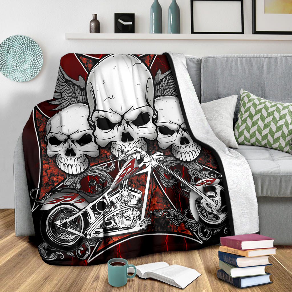 Biker Thunder Skull Blanket