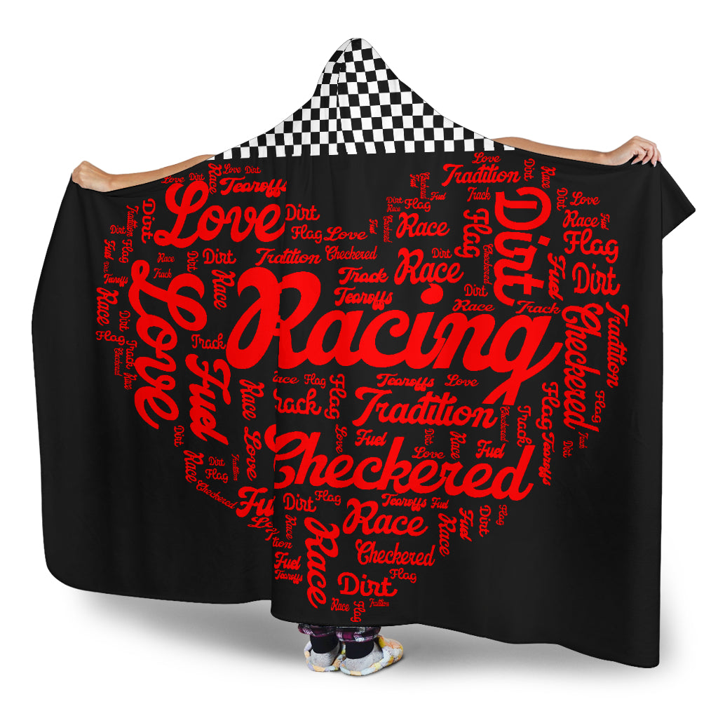 Love Dirt Track Racing Hooded Blanket