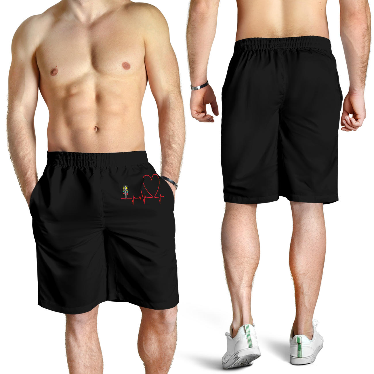 Drag Racing Heartbeat Men's Shorts