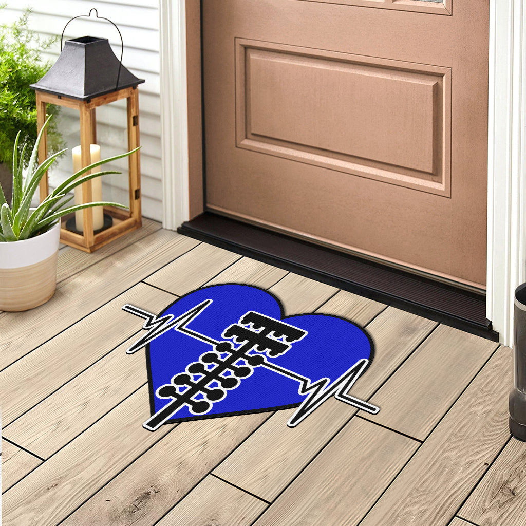 Custom Drag Racing Heartbeat Door Mat