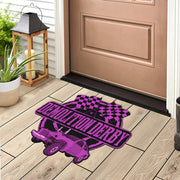 Custom shaped demolition derby door mat