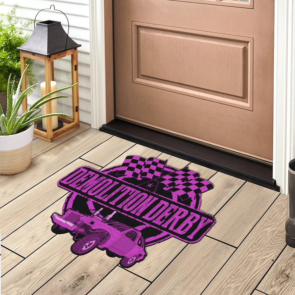 Custom shaped demolition derby door mat