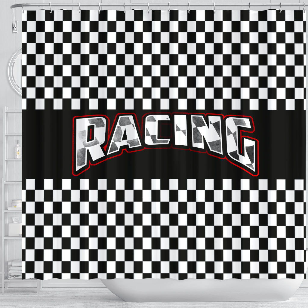 Racing Checkered Flag Shower Curtain