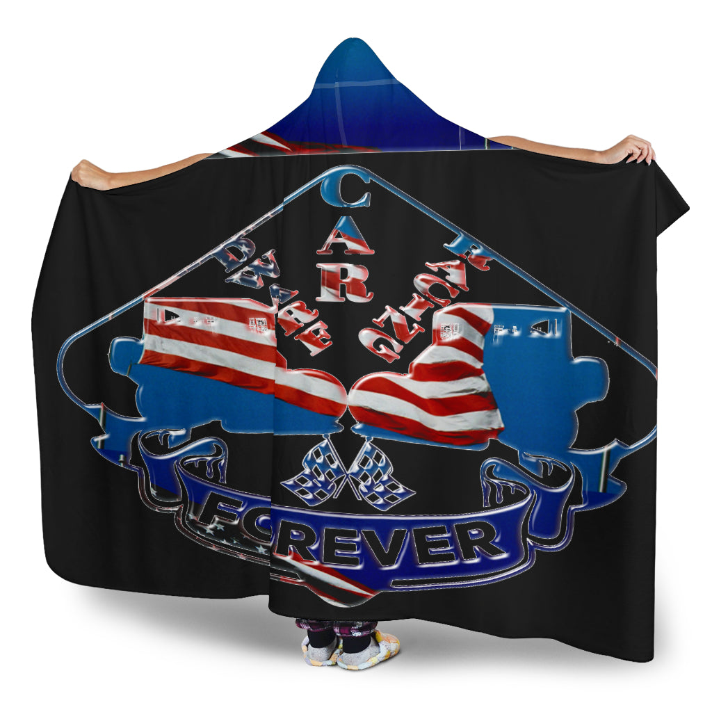 Dwarf Car Racing Forever USA Hooded Blanket