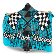 Dirt Track Racing Hooded Blanket carolina blue