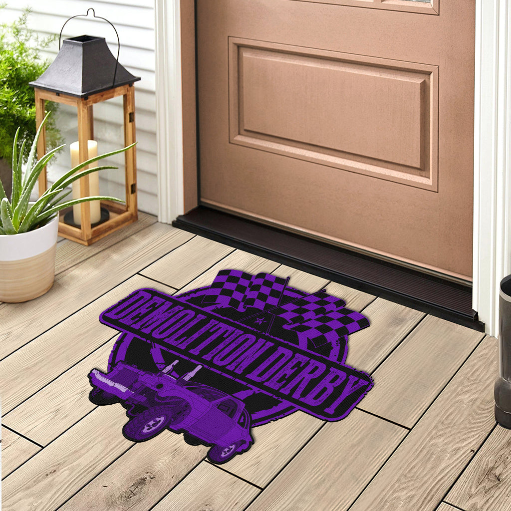 Custom shaped demolition derby door mat