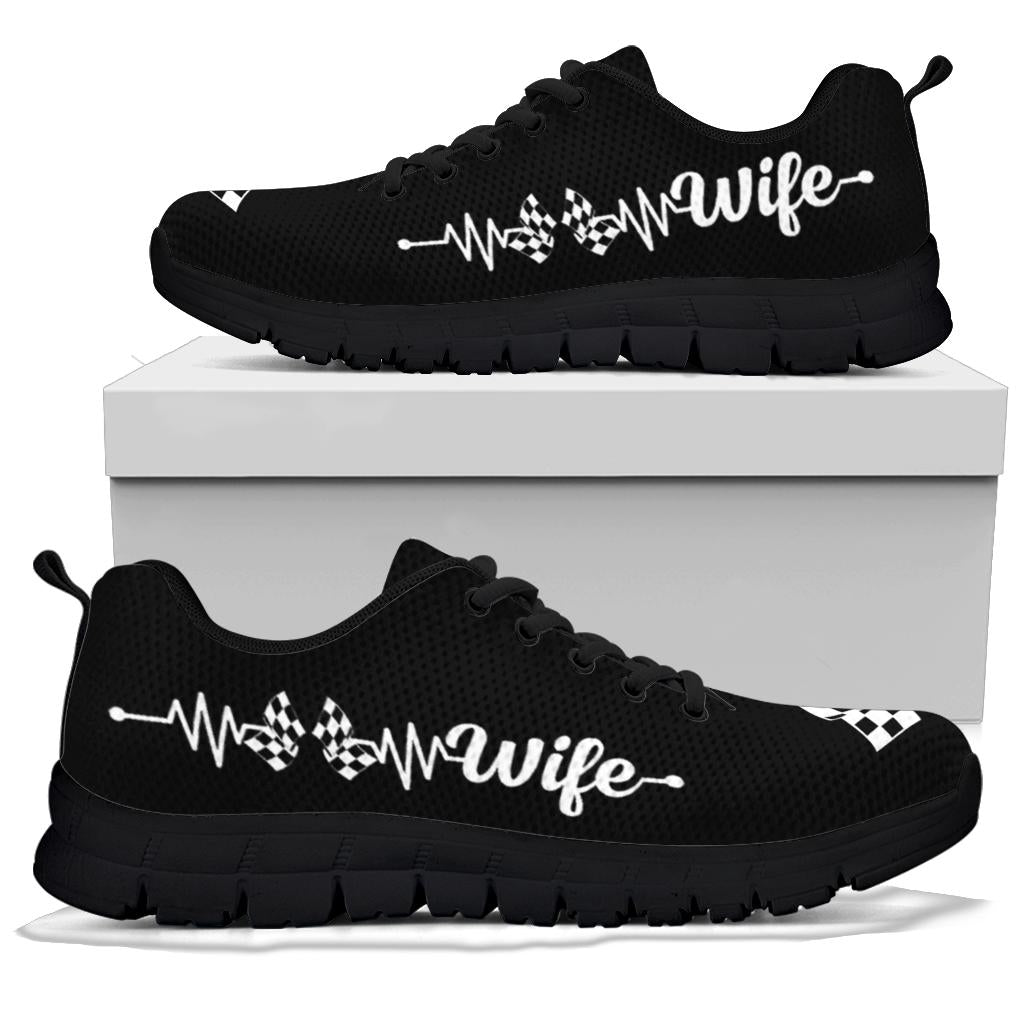 Racing Wife Heartbeat Running Sneakers