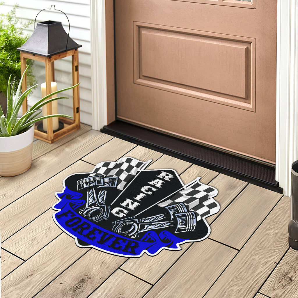 Custom shaped racing door mat