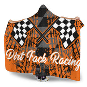 Dirt Racing Hooded Blanket Orange