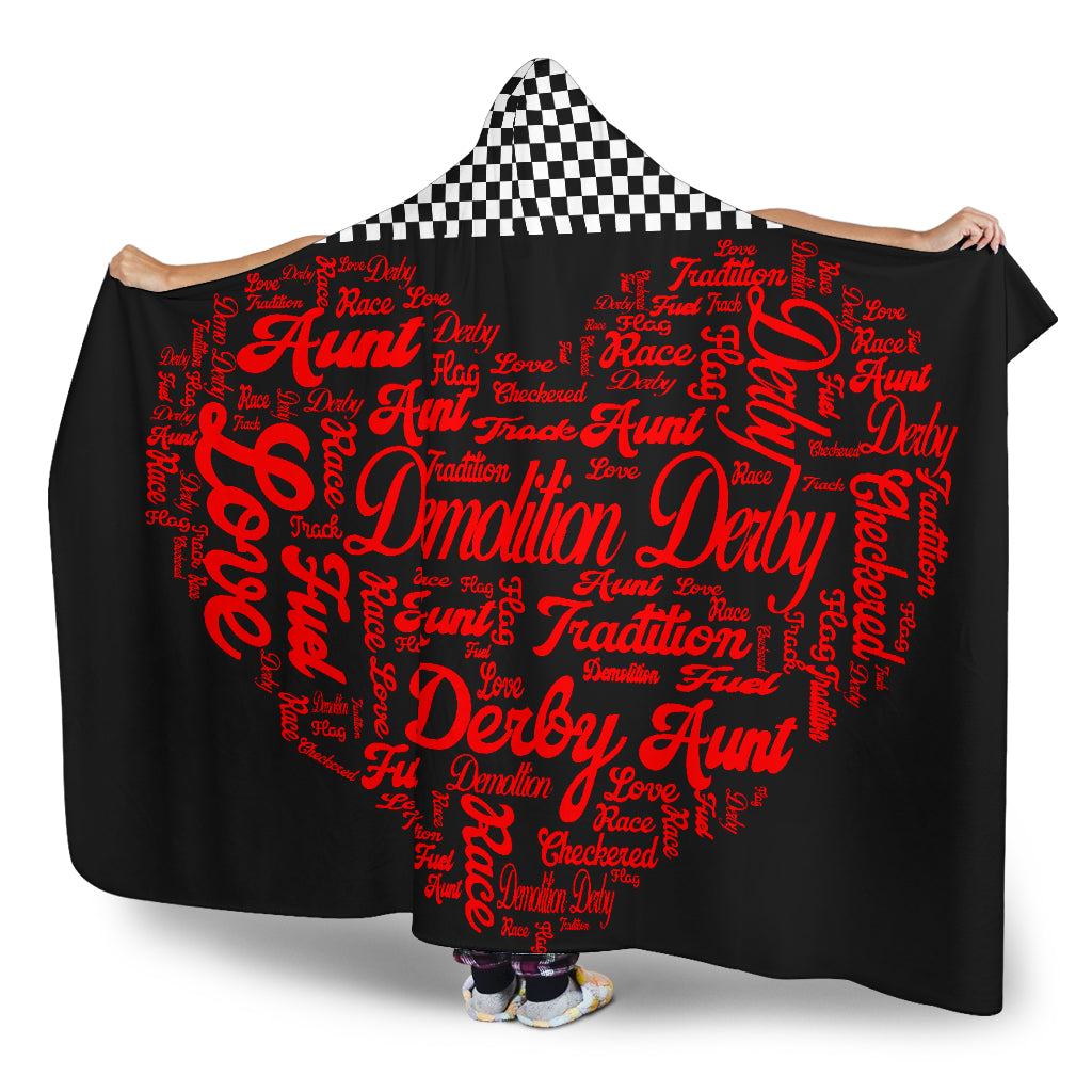 Demolition derby Aunt heart hooded blanket