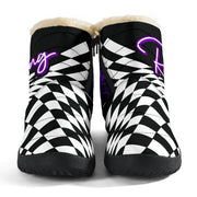 Racing Checkered Cozy Winter Boots