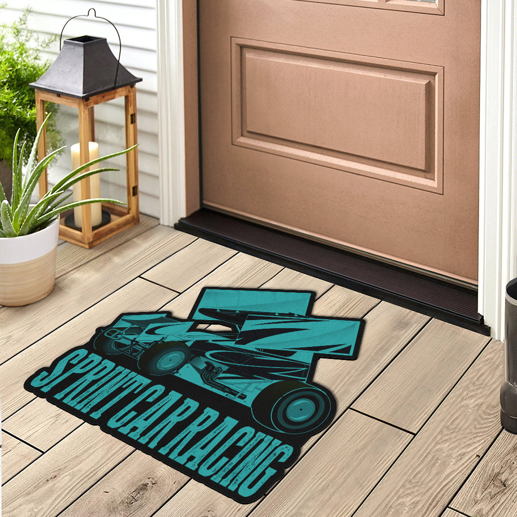 Custom shaped sprint car door mat