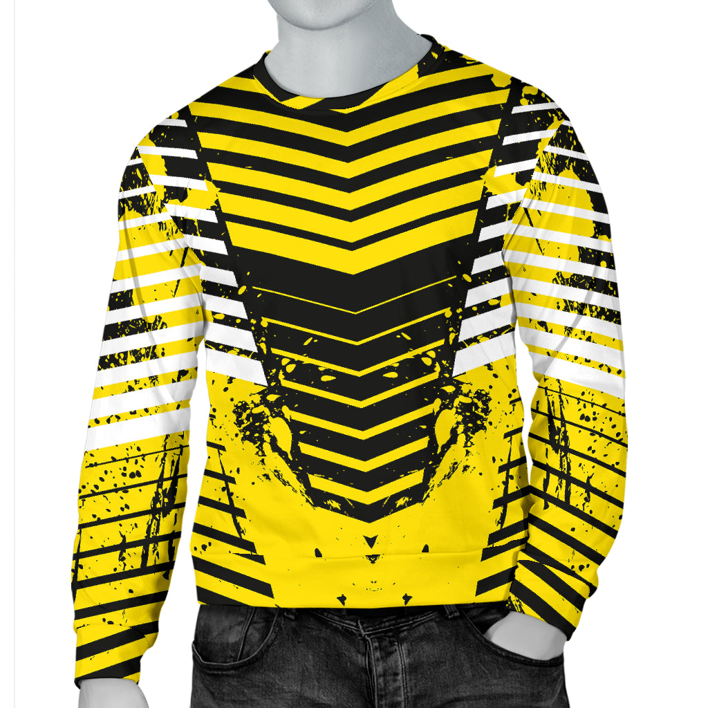 Racing Urban Style Orange & Yellow Stripes Vibes Men's Sweater