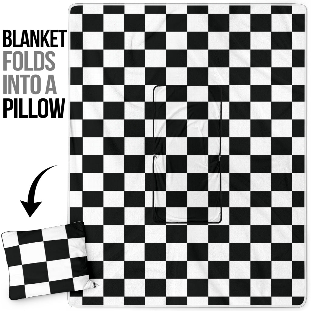 Racing Checkered Flag Pillow Blanket