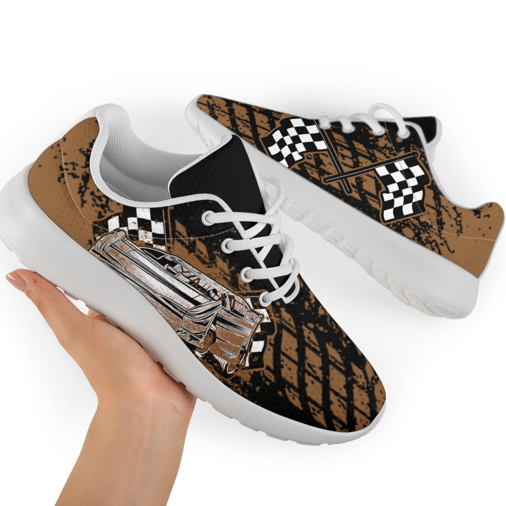 Dirt Racing Muddy Late Model Sneakers White