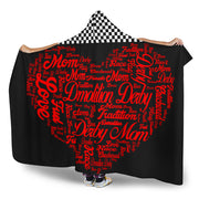 Demolition derby Mom heart hooded blanket