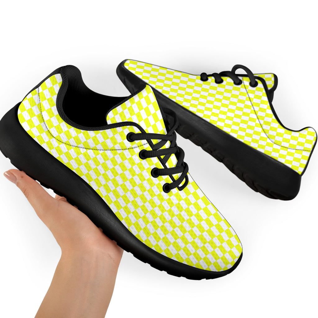 Yellow Racing Shoes Racing Yellow Checkered Flag Sneakers Black