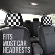 Racing Checkered Car Seat Headrest Covers