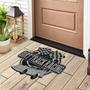 Custom shaped late model door mat