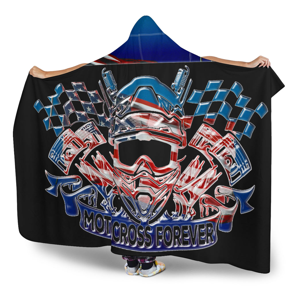 Motocross Forever USA Hooded Blanket