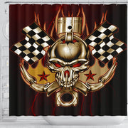 Racing Thunder Skull Shower Curtain