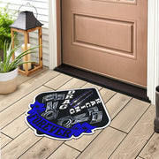 Custom shaped drag racing door mat