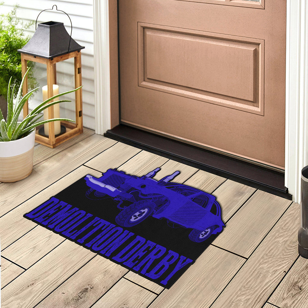 Custom shaped demolition derby door mat