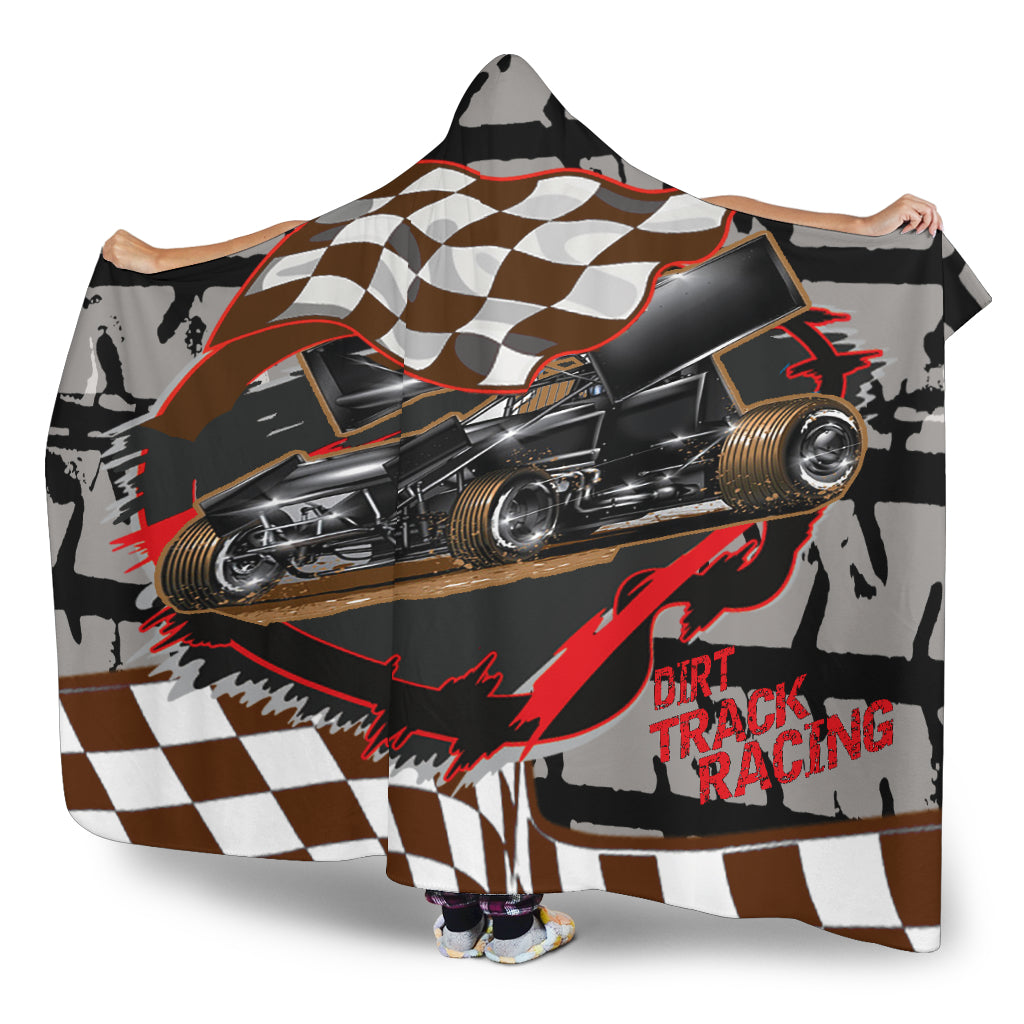 Dirt Racing Sprint Car Hooded Blanket