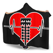 Drag racing heartbeat hooded blanket