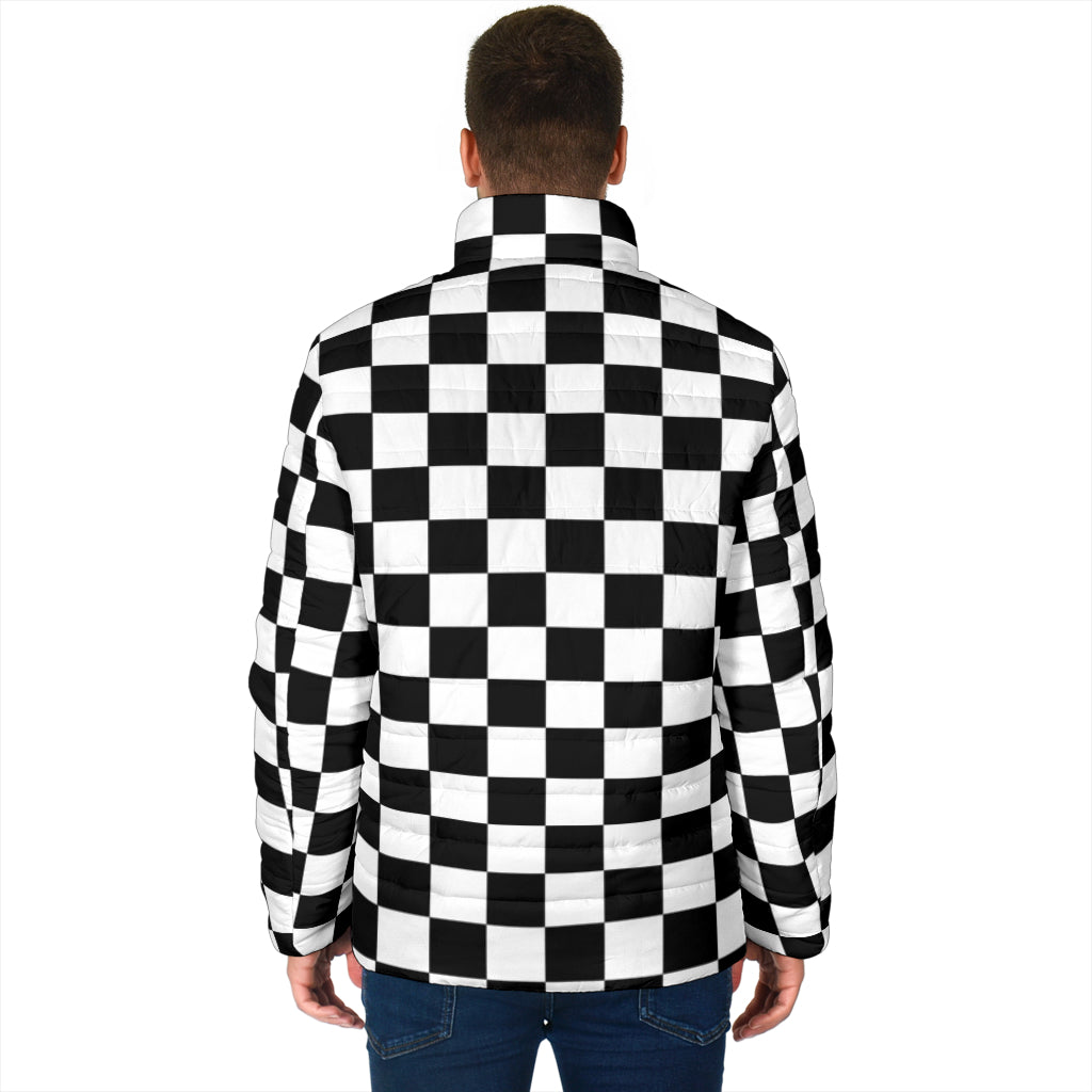 Racing checkered flag padded jackets