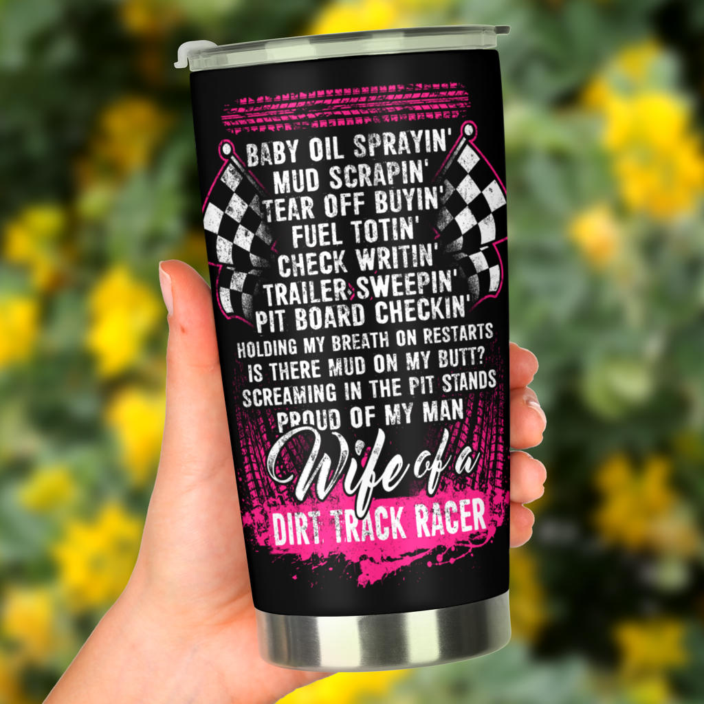 dirt track racing wife tumbler