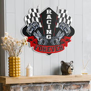Racing Forever Metal Sign