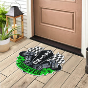 Custom shaped racing door mat