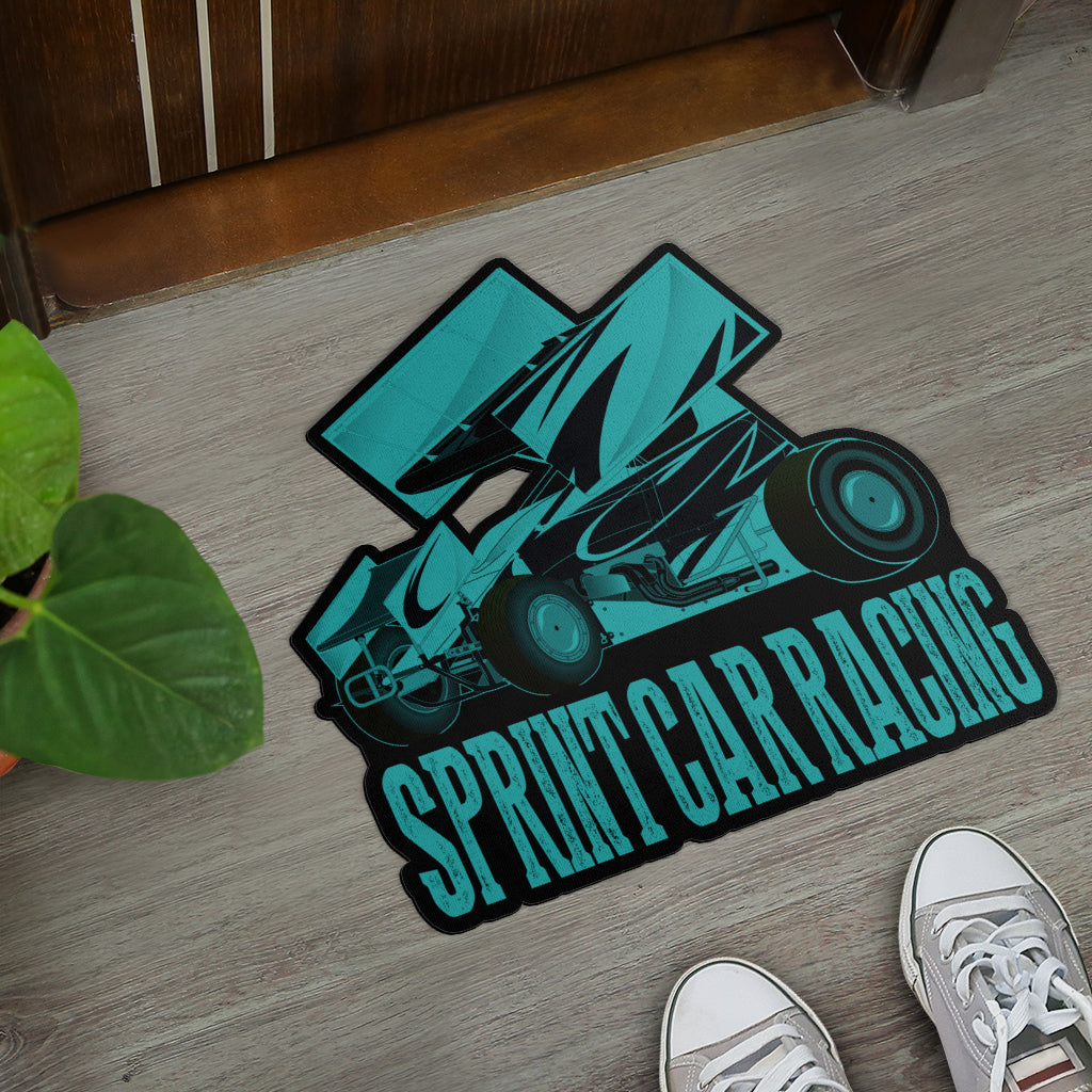 Custom shaped sprint car door mat