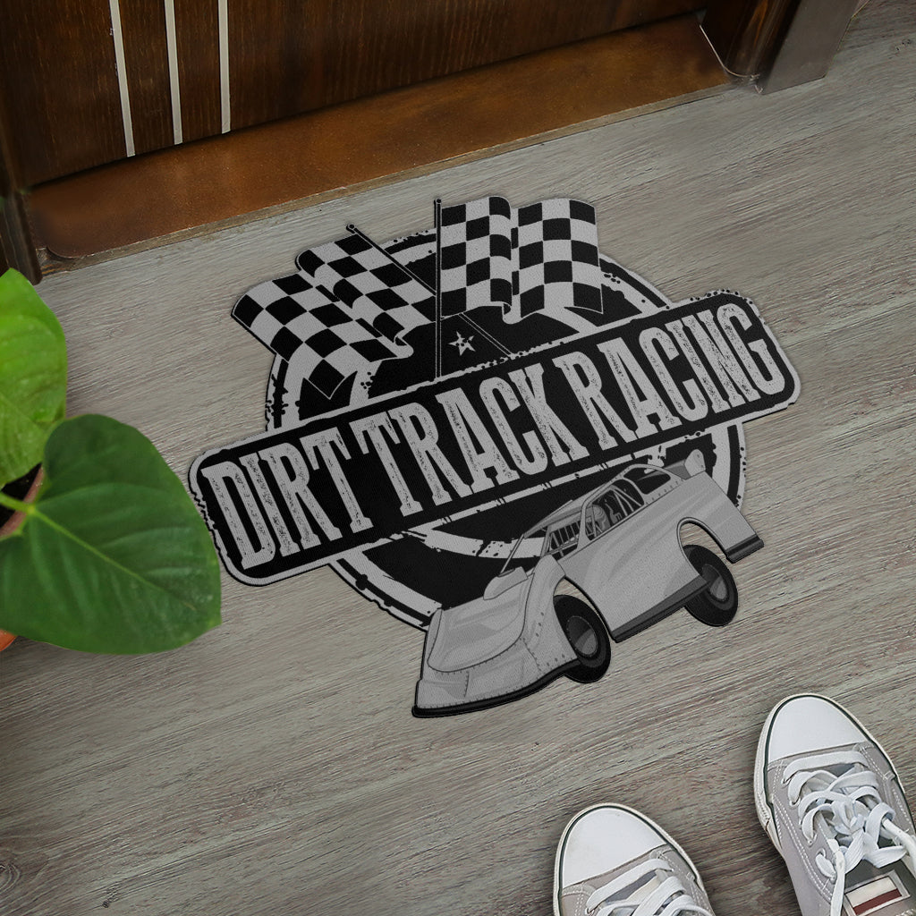 Custom shaped late model door mat