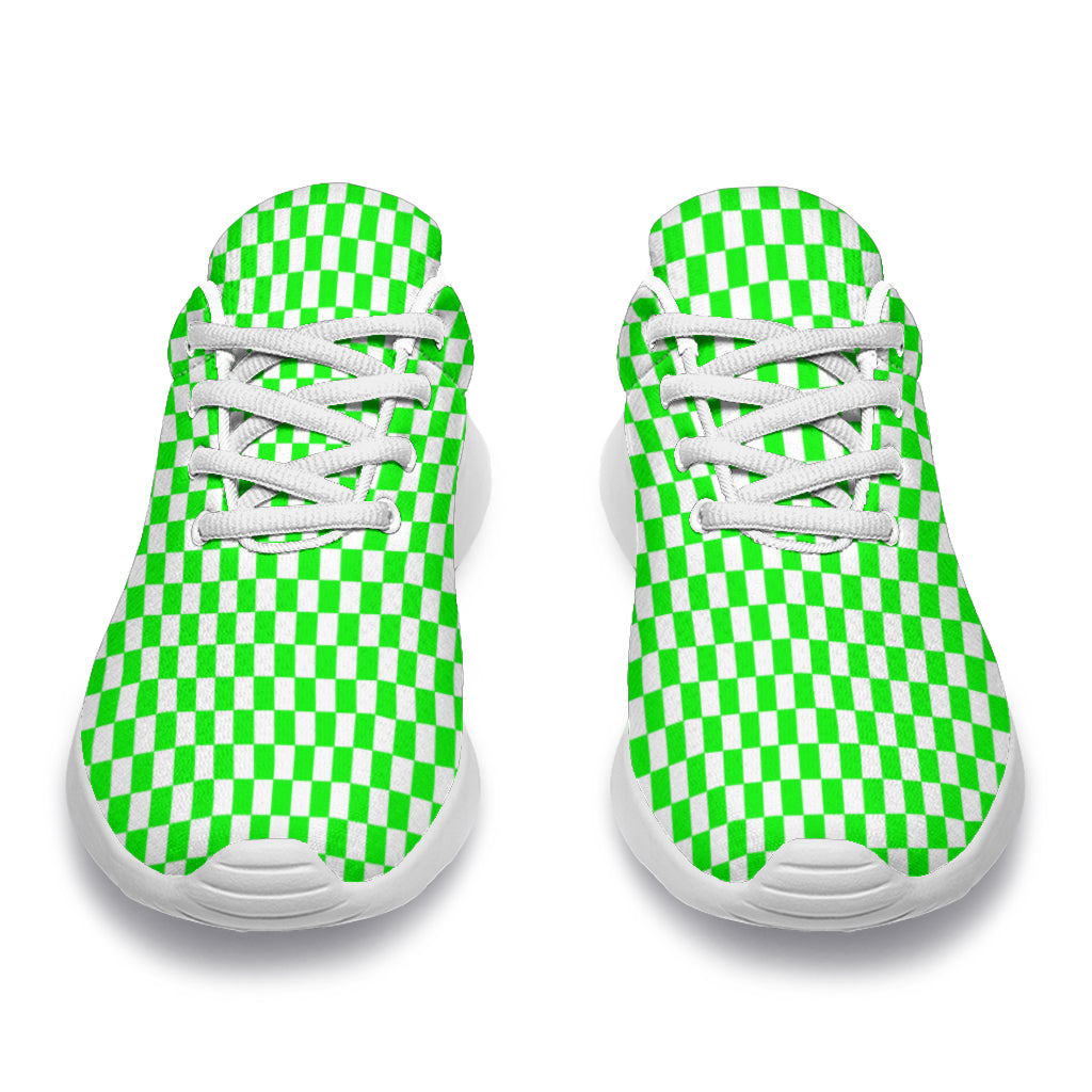 Racing Sneakers Checkered Flag Number 18c Green