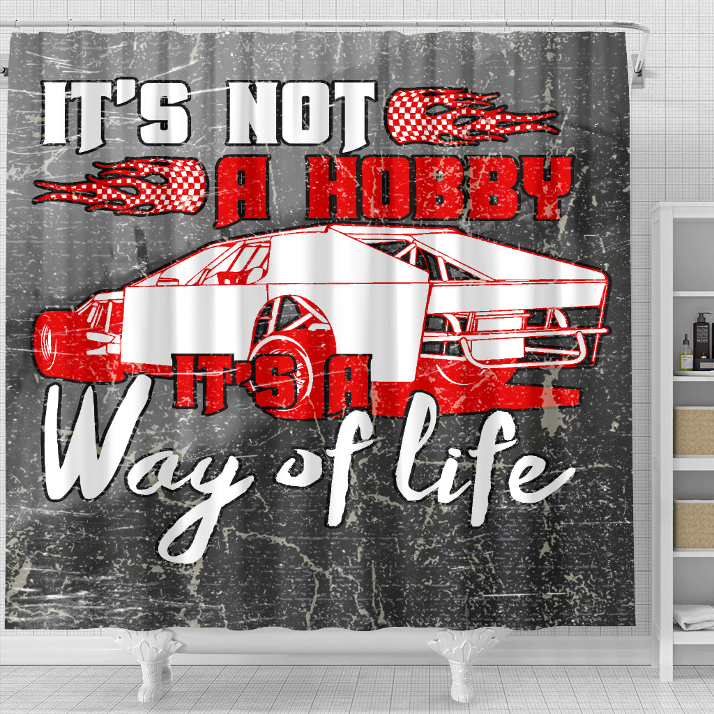 Dirt track Racing Shower Curtain