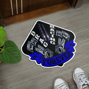 Custom shaped drag racing door mat