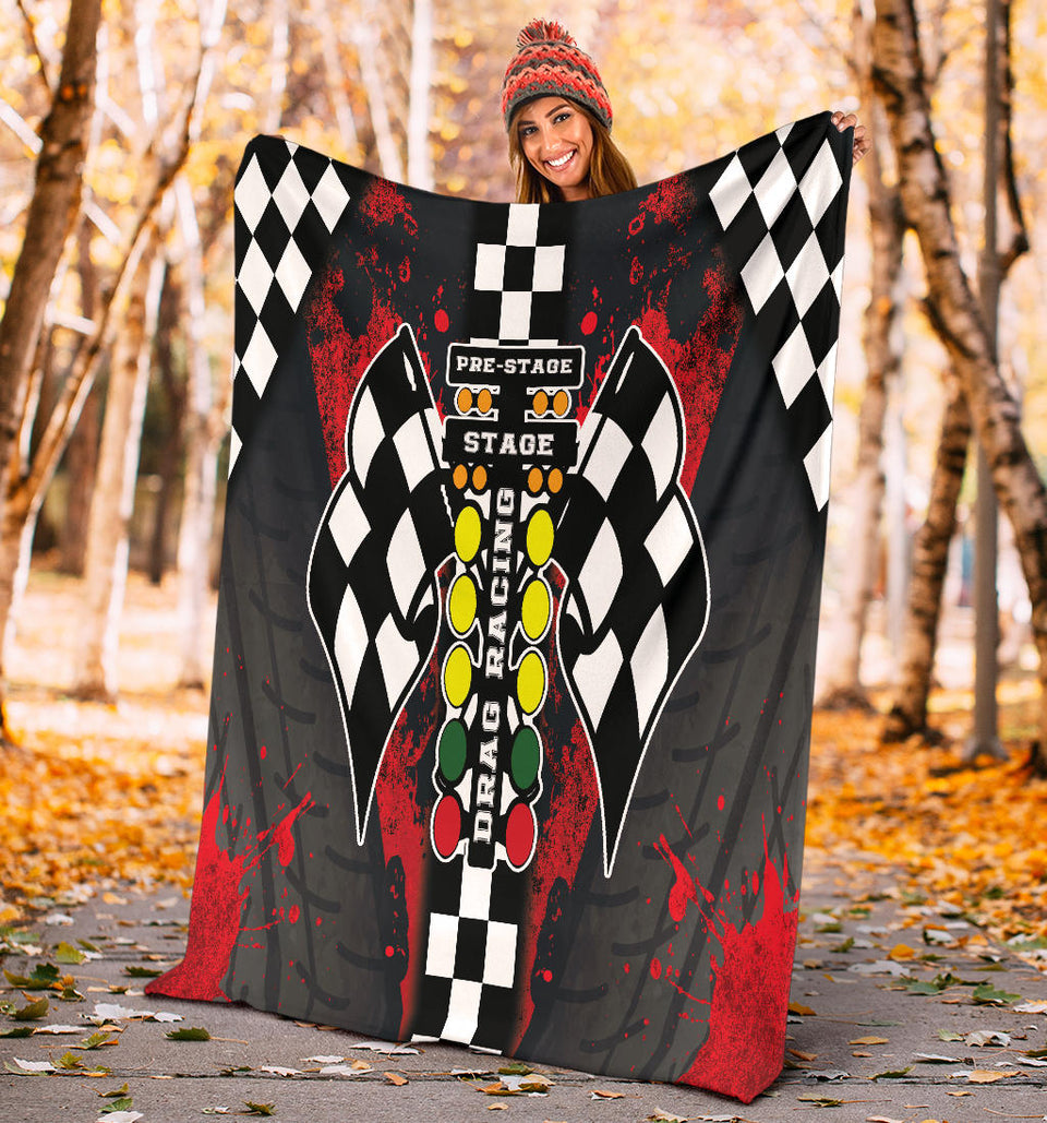 Drag Racing Hooded Blanket