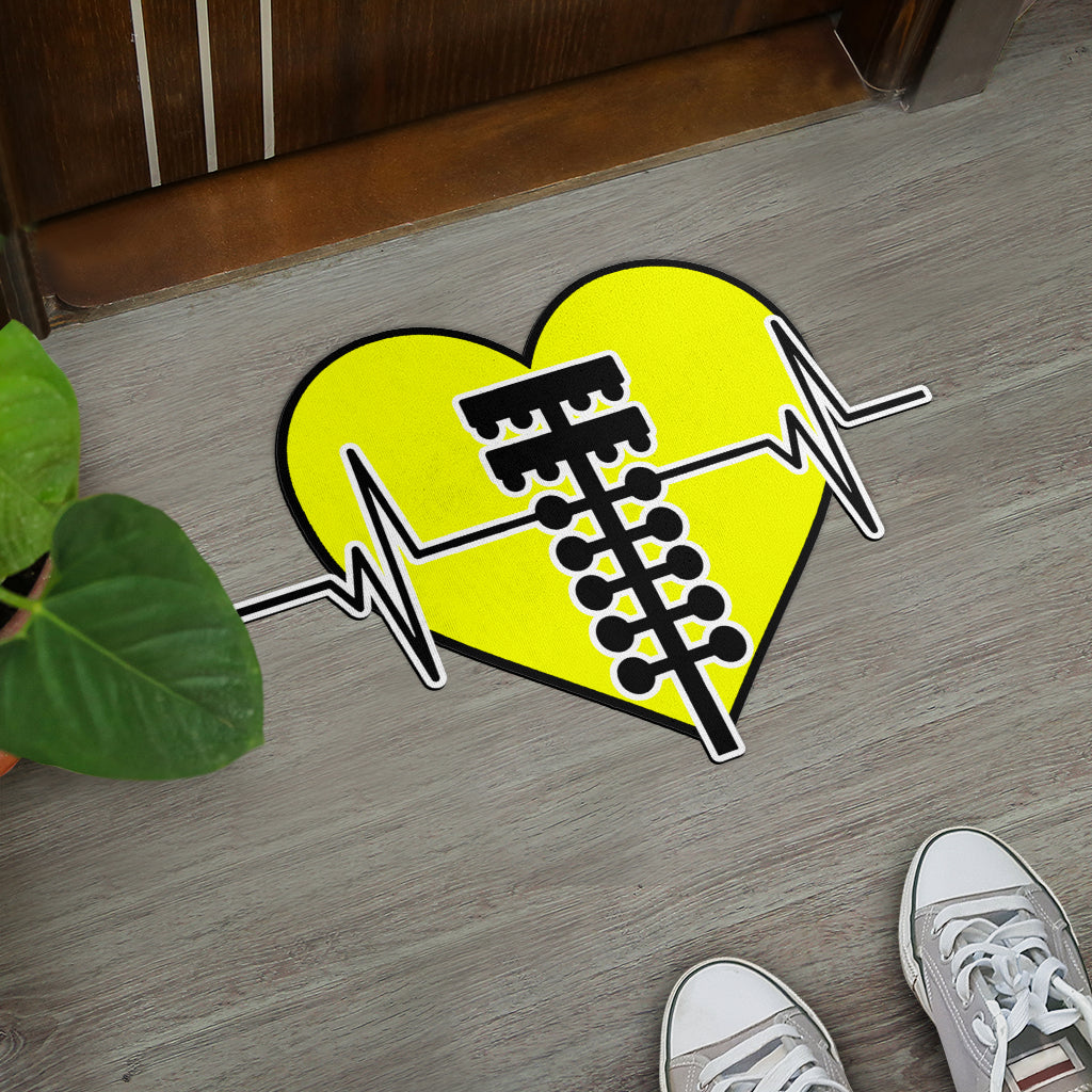 Custom Drag Racing Heartbeat Door Mat