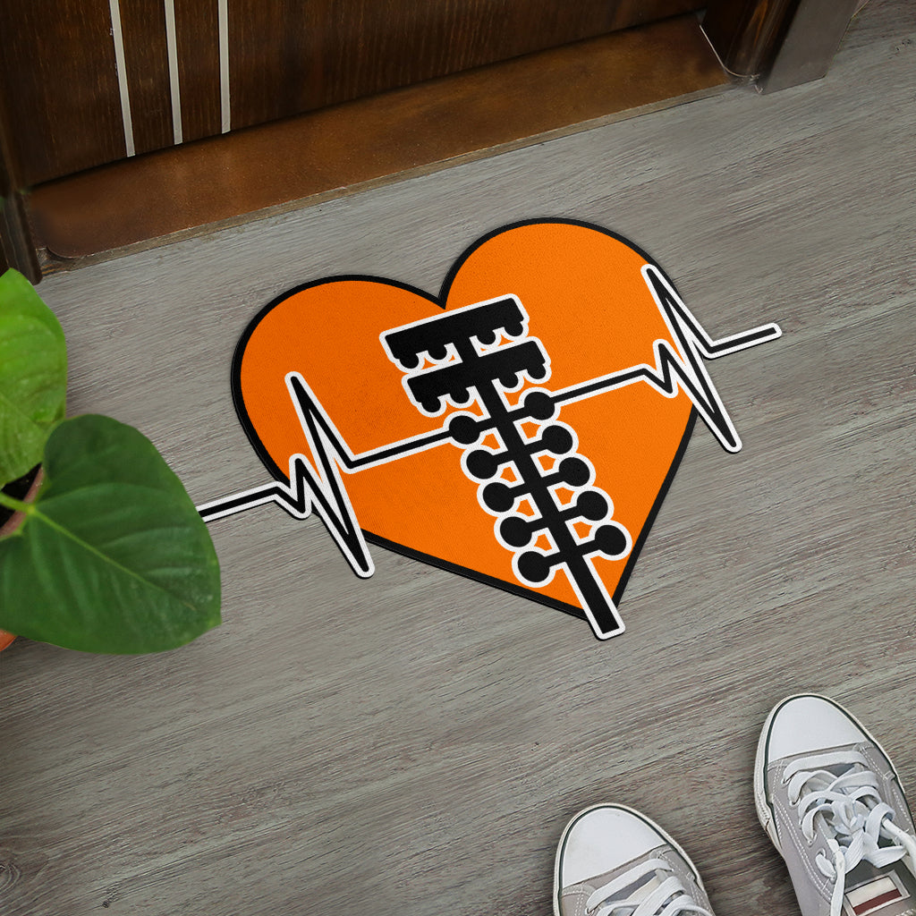 Custom Drag Racing Heartbeat Door Mat