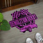 Custom shaped demolition derby door mat